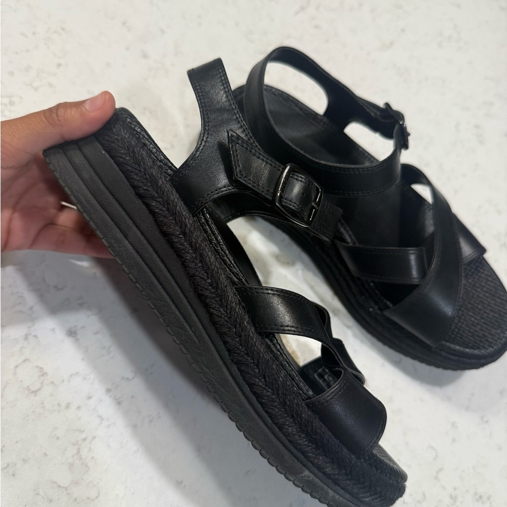 Vionic Strappy Black Platform Sandals- Leather - image 3